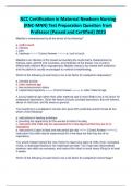 CC Certification in Maternal Newborn Nursing &lpar;RNC-MNN&rpar; Test Preparation Question from Professor &lpar;Passed and Certified&rpar; 2023&period;