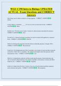 WGU C190 Intro to Biology UPDATED  ACTUAL  Exam Questions and CORRECT  Answers