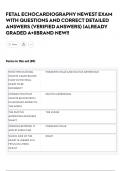FETAL ECHOCARDIOGRAPHY NEWEST EXAM  WITH QUESTIONS AND CORRECT DETAILED  ANSWERS &lpar;VERIFIED ANSWERS&rpar; &vert;ALREADY  GRADED A&plus;&vert;&vert;BRAND NEW&excl;&excl;