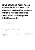 ILEARNTOBOAT FINAL EXAM 2025&vert;COMPLETE EXAM TEST &lpar;questions and verified answers&rpar; FREQUENTLY MOST TESTED QUESTIONS &vert;already graded A&plus;&vert;100&percnt; passed&excl;&excl;