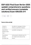EDF 6222 Final Exam Review 2025 update&vert; comprehensive questions and verified answers &lpar;complete solutions&rpar; Exam &vert;GRADE A&plus;&excl;&excl;