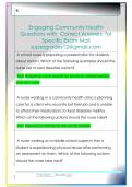 Engaging Community Health ATI  Questions with  Correct Answers  for  Specific Exam Mail  supergrades12&commat;gmail&period;com
