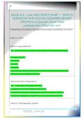 ENGR 413 - LAW AND ETHICS &lpar;PART 1 - ETHICS&rpar;  QUESTIONS WITH SOLVED ANSWERS&sol;NEWEST  UPDATE for a Specific Exam Mail  supergrades12&commat;gmail&period;com 