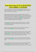 Texas State Exam ACTUAL QUESTIONS  AND CORRECT ANSWERS
