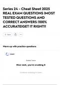 Series 24 - Cheat Sheet 2025 REAL EXAM QUESTIONS &vert;MOST TESTED QUESTIONS AND CORRECT ANSWERS &vert;100&percnt; ACCURATE&vert;GET IT RIGHT&excl;&excl;
