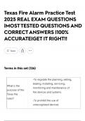 Texas Fire Alarm Practice Test 2025 REAL EXAM QUESTIONS &vert;MOST TESTED QUESTIONS AND CORRECT ANSWERS &vert;100&percnt; ACCURATE&vert;GET IT RIGHT&excl;&excl;