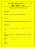  MOTHERS AGAINST DRUNK DRIVING QUESTIONS AND ANSWERS 2025