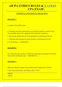   AICPA ETHICS RULES & CPA EXAM QUESTIONS AND ANSWERS 2025