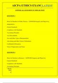  AICPA ETHICS EXAM QUESTIONS AND ANSWERS 2025