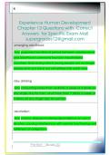 Experience Human Development  Chapter 13 Questions with  Correct  Answers  for Specific Exam Mail  supergrades12&commat;gmail&period;com