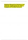 Solution Manual for Business Law with UCC Applications by Sukys &vert; Complete & Verified Answers
