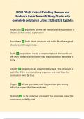 WGU D265&sol; WGUD265&colon; Critical Thinking Reason and Evidence Exams PACKAGE DEAL&vert; BUNDLE contains the Latest OA&comma;PA&comma; practice test&comma; sections 1&comma;2&comma;3&comma;4 and updated study guide with verified solutions - Everything you need to pass WGU D265 is here&excl;&excl;