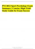 PYC4812 Sport Psychology Exam Summary &vert; Concise&comma; High-Yield Study Guide for Exam Success