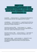 OBJECTIVE ASSESSMENT&colon;LEARNERS AND LEARNING SCIENCE STUDY GUIDE EXAM WITH CORRECT ANSWERS 2025 GRADED A&plus;