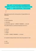 MILADY STANDARD BARBERING SAMPLE STATE BOARD EXAMINATION TEST 1 - 6TH EDITION&comma; 2025&sol;2026