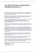 ASU BIO 100 EXAM 3 QUESTIONS & ANSWERS &lpar;RATED A&plus;&rpar;