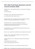 PSY 3331 Final Exam Questions And All Correct Answers 2025&period;