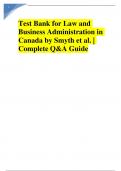 Test Bank for Law and Business Administration in Canada by Smyth et al&period; &vert; Complete Q&A Guide