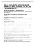 MDC3 FINAL EXAM QUESTIONS AND ANSWERS WITH VERIFIED SOLUTIONS 100&percnt; CORRECT&excl;&excl;&excl;