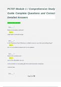 PC707 Module 1 &sol; Comprehensive Study Guide Complete Questions and Correct Detailed Answers  