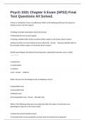 Psych 3331 Chapter 5 Exam &lpar;SP22&rpar; Final Test Questions All Solved&period;