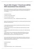 Psych 3331 Chapter 7 Final Exam &lpar;SP22&rpar; With Guaranteed Pass Solutions&period;