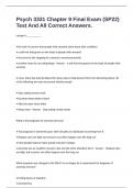 Psych 3331 Chapter 9 Final Exam &lpar;SP22&rpar; Test And All Correct Answers&period;