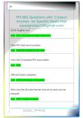 FFA BIG Questions with  Correct  Answers  for Specific Exam Mail  supergrades12&commat;gmail&period;com