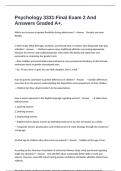 Psychology 3331&colon;Final Exam 2 And Answers Graded A&plus;&period;
