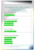 FFA Questions with  Correct Answers   for Specific Exam Mail  supergrades12&commat;gmail&period;com 