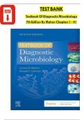 TEST BANK For Textbook Of Diagnostic Microbiology&comma; 7th Edition By Connie R&period; Mahon&comma; Verified Chapters 1 - 41&comma; Complete Newest Version