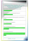 Florida Broker Exam Questions with  Correct  Answers  for Specific Exam Mail  supergrades12&commat;gmail&period;com