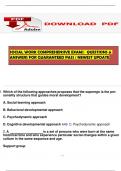 SOCIAL WORK COMPREHENSIVE EXAM&vert;&vert;  QUESTIONS & ANSWERS FOR GUARANTEED PASS &sol; NEWEST UPDATE