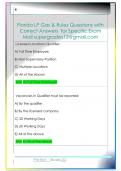 Florida LP Gas & Rules Questions with   Correct Answers  for Specific Exam  Mail supergrades12&commat;gmail&period;com 