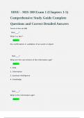 SDSU - MIS 180 Exam 1 &lpar;Chapters 1-5&rpar; Comprehensive Study Guide Complete Questions and Correct Detailed Answers 
