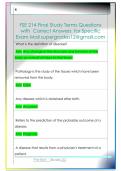 FSE 214 Final Study Terms Questions  with  Correct Answers  for Specific  Exam Mail supergrades12&commat;gmail&period;com