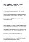 Xcel Final Exam Questions And All Correct Answers Graded A&plus;&period;
