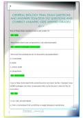 GENERAL BIOLOGY FINAL EXAM QUESTIONS  AND ANSWERS 2024&sol;2025 252 QUESTIONS AND  CORRECT ANSWERS 100&percnt; VERIFIED GRADED  A&plus;
