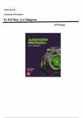 Test Bank for Automotive Mechanics 10th Edition by Ed May&comma; Les Simpson&comma; Chapter 1 to 49