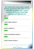 HCV SPECIALIST EXAM &lpar;FINAL ONLINE  RETAKE&rpar; QUESTIONS WITH 100&percnt; SOLVED  ANSWERS&excl;&excl; Questions with  Correct  Answers  for Specific Exam Mail  supergrades12&commat;gmail&period;com 