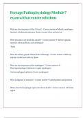 Portage Pathophysiology Module 7 exam with accurate solutions