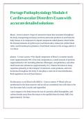 Portage Pathophysiology Module 4 Cardiovascular Disorders Exam with accurate detailed solutions 