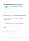 Portage Pathophysiology Module 3 Immune System exam with verified detailed answers