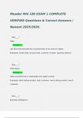 Meader MIS 180 EXAM 1 COMPLETE VERIFIED Questions & Correct Answers &sol; Newest 2025&sol;2026&period;    