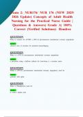 Exam 2&colon; NUR176&sol; NUR 176 &lpar;NEW 2025&sol; 2026 Update&rpar; Concepts of Adult Health Nursing for the Practical Nurse Guide &vert; Questions & Answers&vert; Grade A&vert; 100&percnt; Correct &lpar;Verified Solutions&rpar;- Hondros