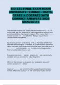 BIO 121 FINAL EXAM MIAMI UNIVERSITY &lpar;BOONE&rpar; - IRATS&comma; GRATS &plus; DOCRATS WITH CORRECT ANSWERS 2025 GRADED A&plus;