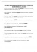 ACCREDITED FINANCIAL COUNSELOR AFCPE EXAM PREP QUESTIONS AND ANSWERS