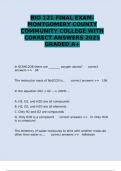 BIO 121 FINAL EXAM-MONTGOMERY COUNTY COMMUNITY COLLEGE WITH CORRECT ANSWERS 2025 GRADED A&plus;