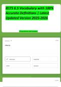 IELTS 6&period;5 Vocabulary with 100- Accurate Definitions Latest Updated Version 2025-2026