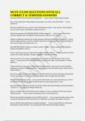 MCFE EXAM QUESTIONS WITH ALL CORRECT & VERIFIED ANSWERS